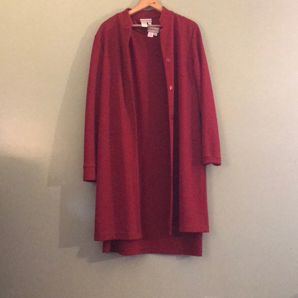 Women’s 2 piece red dress and jacket